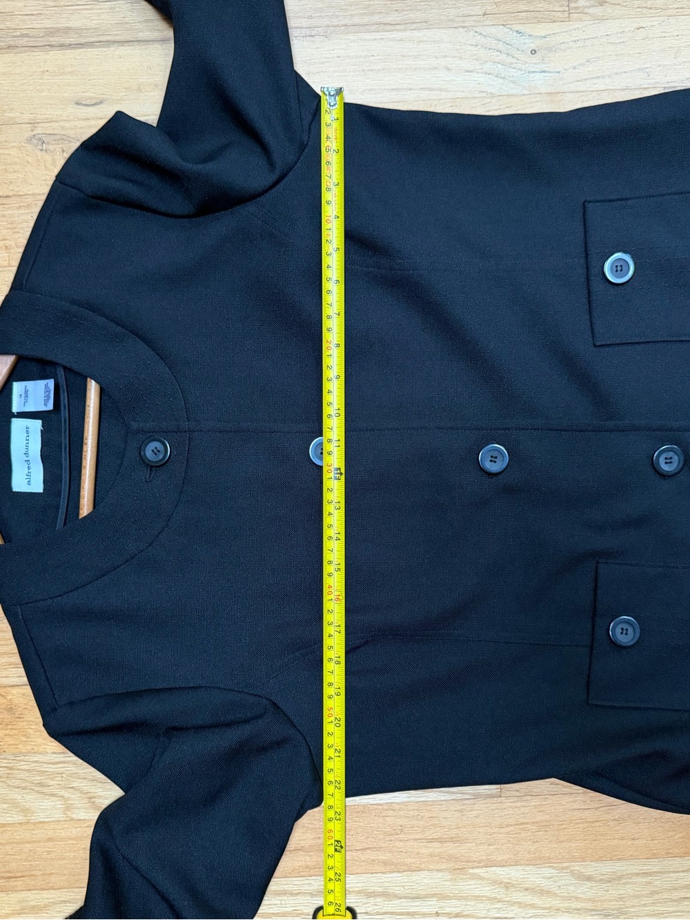 Alfred Dunner Black Cropped Collarless Button Jacket - Picture 7 of 7